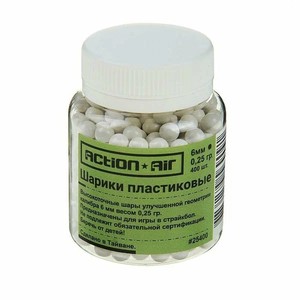 Шарики пластиковые Action Air 6 мм; 0,2 гр (400 шт.)