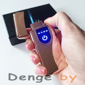 USB зажигалка  2 в 1: газ + импульс, золото