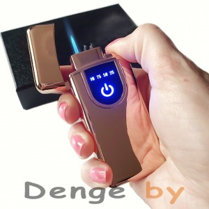 USB зажигалка  2 в 1: газ + импульс, золото